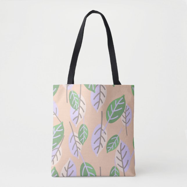 sac fourre-tout feuille pastel (Devant)
