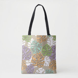 sac fourre-tout feuille pastel