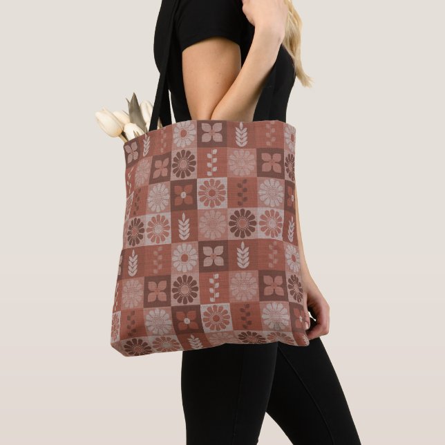 Sac fourre-tout Feuille Rustique Brown Burlap (De près)