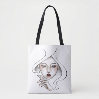 Sac fourre-tout fille enfumée blanches