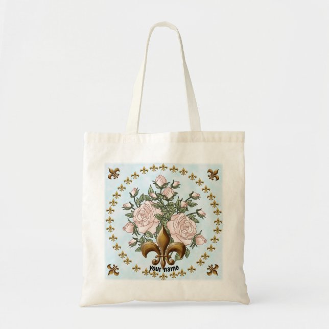 Sac fourre-tout Fleur De Lis Roses (Devant)
