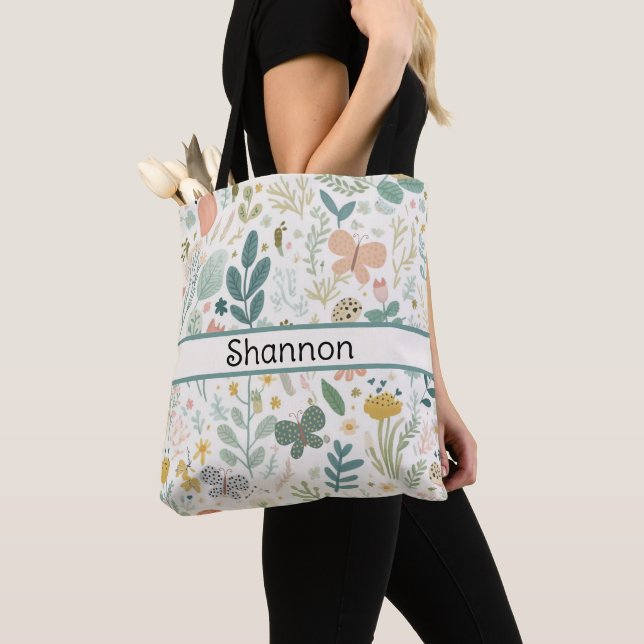 Sac fourre-tout Fleur personnalisé (De près)