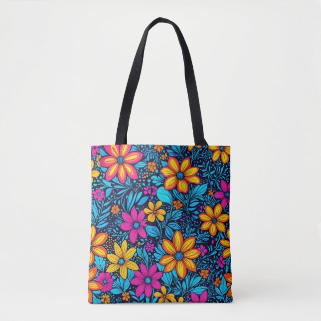 Sac fourre-tout Fleur sauvage psychédélique (Devant)