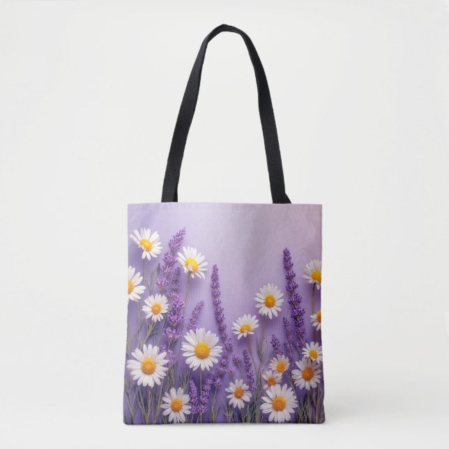 Sac fourre-tout Fleur sauvage violet doux (Devant)