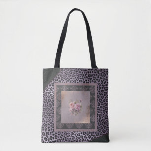 Sac fourre-tout fleuri à la rose de lavande bouill