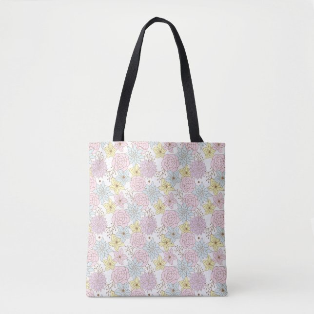 sac fourre-tout fleurs de printemps (Devant)