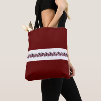 Sac fourre-tout - Fleurs de prune sur bande blanch