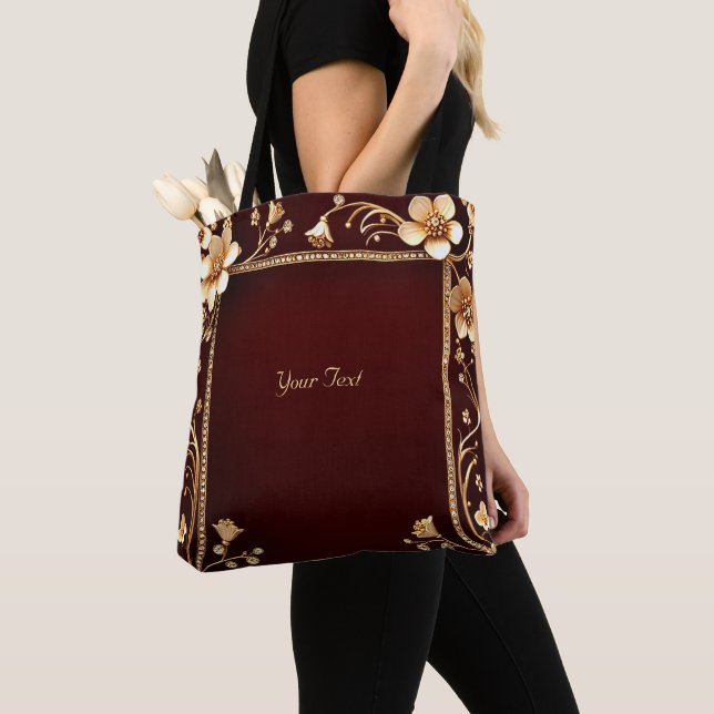 Sac fourre-tout Fleurs Dorées Bourgogne (De près)