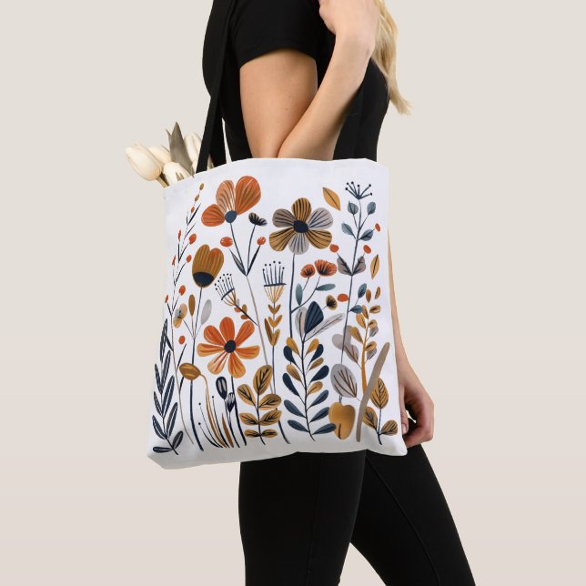 Sac fourre-tout Fleurs nordiques (De près)