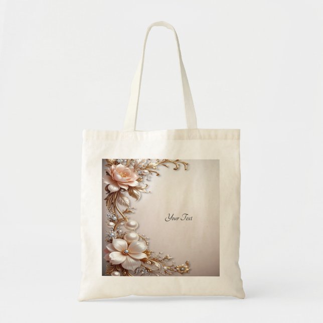 Sac fourre-tout Fleurs roses et blanches douces (Devant)