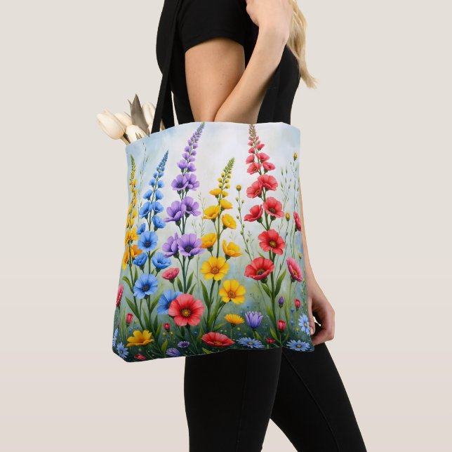 Sac fourre-tout Fleurs sauvages Impression botaniq (De près)