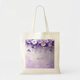 Sac fourre-tout Fleurs violettes avec perles qui p