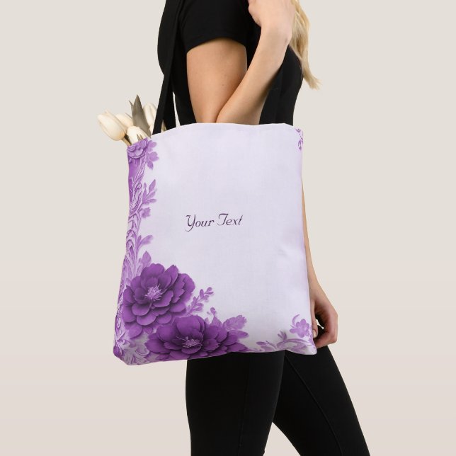 Sac fourre-tout Fleurs Violettes Prospèrent (De près)