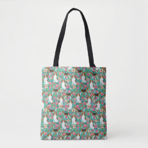 Sac fourre-tout floral à beagle