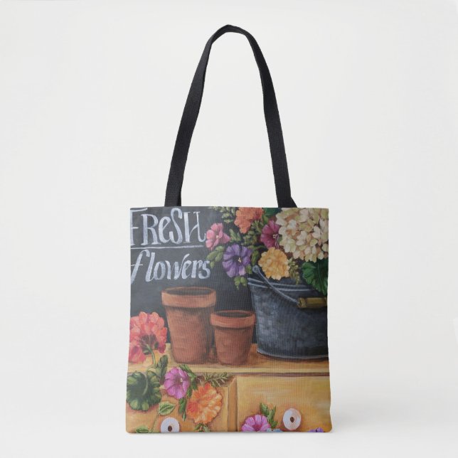 Sac fourre-tout floral à beaux-arts "de fleurs (Devant)