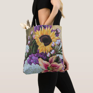 Sac fourre-tout floral "à bouquet de fin d'été"