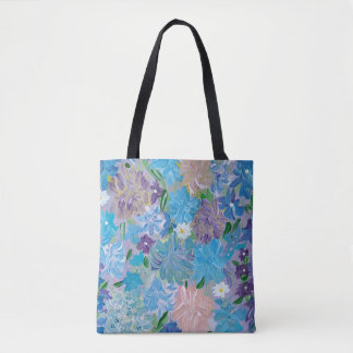 Sac fourre-tout floral à brume bleue