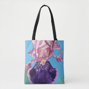 Sac fourre-tout Floral à fleurs violettes d'Iris