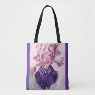 Sac fourre-tout Floral à fleurs violettes d'Iris