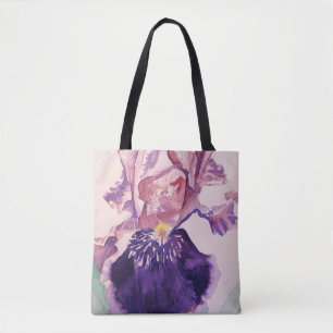 Sac fourre-tout Floral à fleurs violettes d'Iris