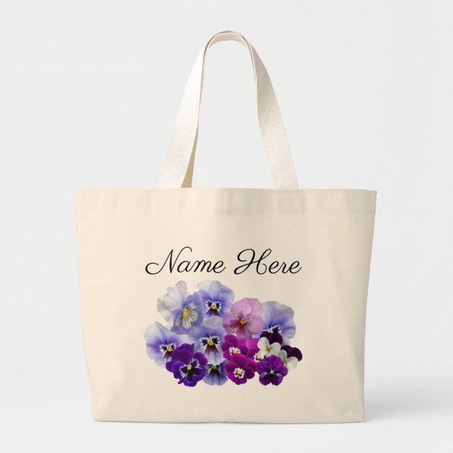 Sac fourre-tout floral à pensée violette (Devant)