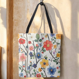 Sac fourre-tout floral aquarelle