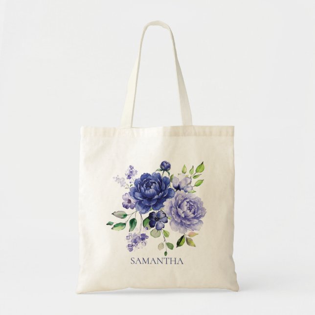 Sac fourre-tout floral aquarelle (Devant)