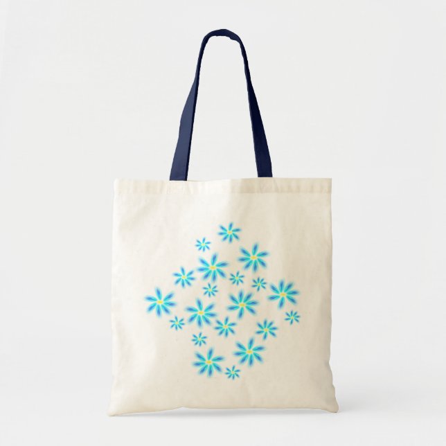 Sac fourre-tout floral bleu à amusement (Devant)