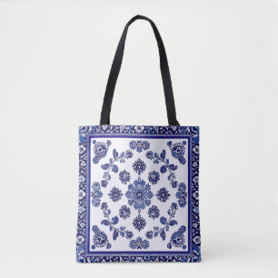 Sac fourre-tout Floral Bleu Élégant Élégant et p
