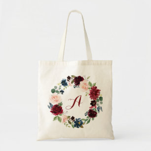 sac fourre-tout floral Bourgogne personnalisé Brid