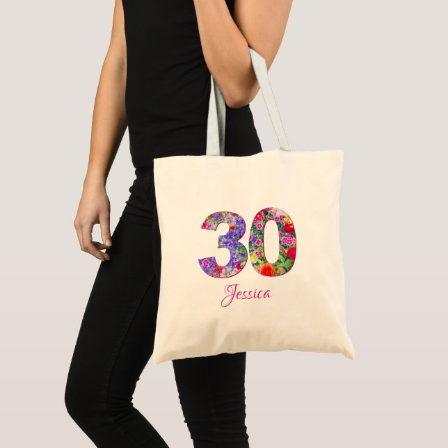 Sac fourre-tout floral de 30e anniversaire (Devant (produit))