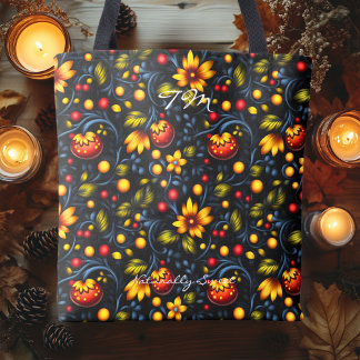 Sac fourre-tout floral de style Khokhloma dynamiqu