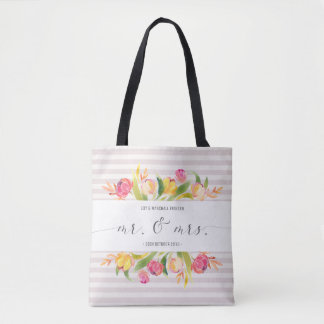Sac fourre-tout floral élégant à M. et à Mme