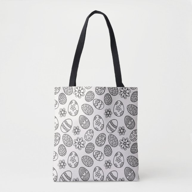 Sac fourre-tout floral élégant au motif | d'oeufs (Devant)