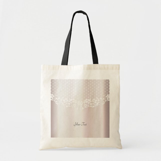 Sac fourre-tout floral en dentelle blanche élégant (Devant)