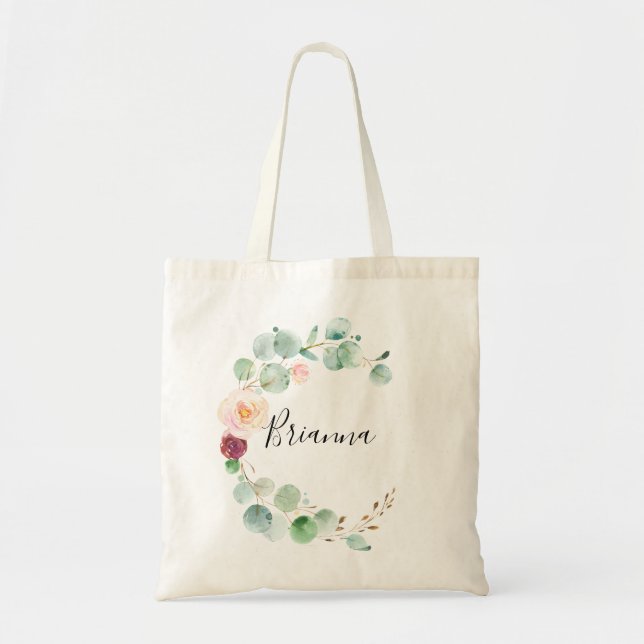 Sac fourre-tout Floral Eucalyptus contemporain (Devant)