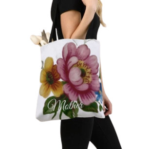 Sac fourre-tout floral inspiré de la porcelaine