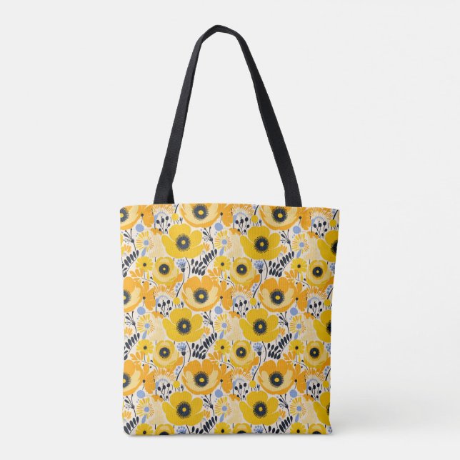 Sac fourre-tout floral jaune (Dos)