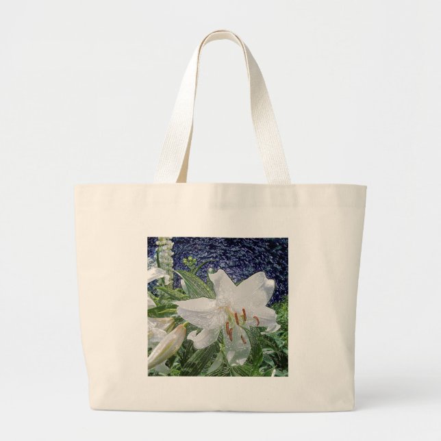 Sac fourre-tout Floral Lily blanche (Devant)