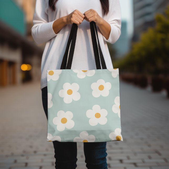 Sac fourre-tout Floral, Mignons Daisies Motif Four (Créateur téléchargé)