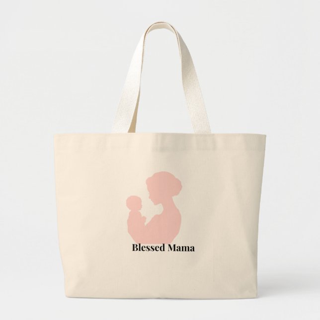 Sac fourre-tout floral minimaliste Blessed Mama (Devant)