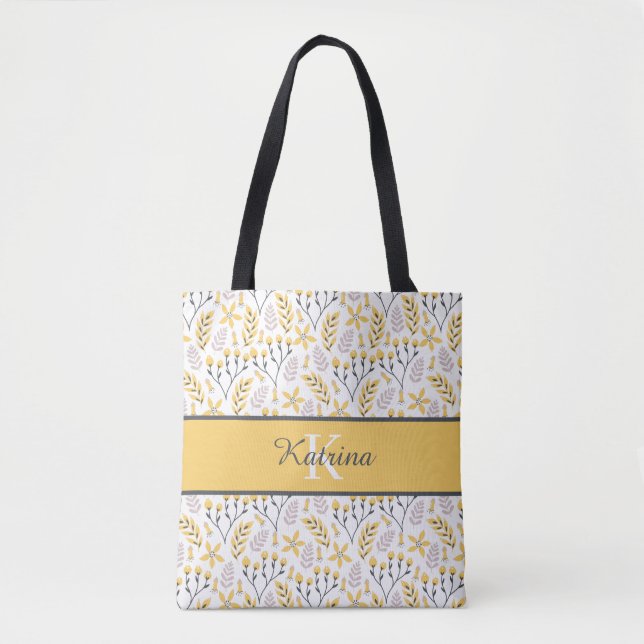 Sac fourre-tout floral monogramme (Devant)