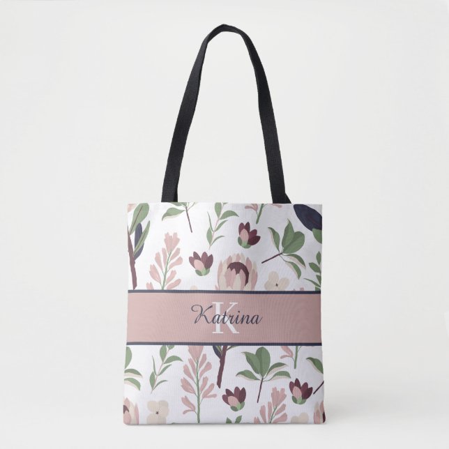 Sac fourre-tout floral monogramme (Devant)