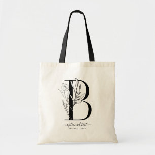 Sac fourre-tout Floral Monogramme - Lettre simple