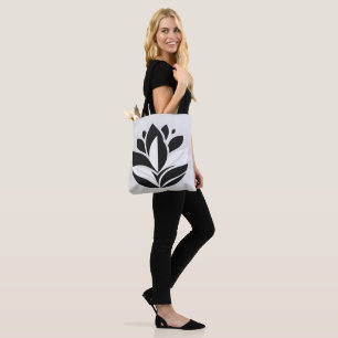 Sac fourre-tout floral noir et blanc