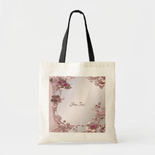 Sac fourre-tout floral orné rose
