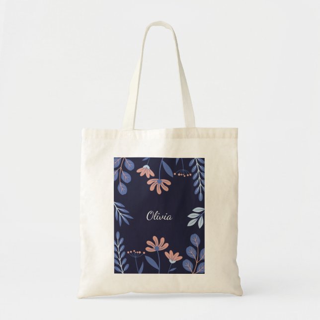 Sac fourre-tout floral - personnalisé (Devant)