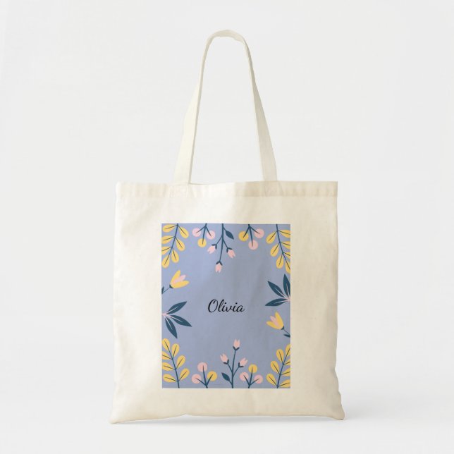 Sac fourre-tout floral - Personnalisé (Devant)