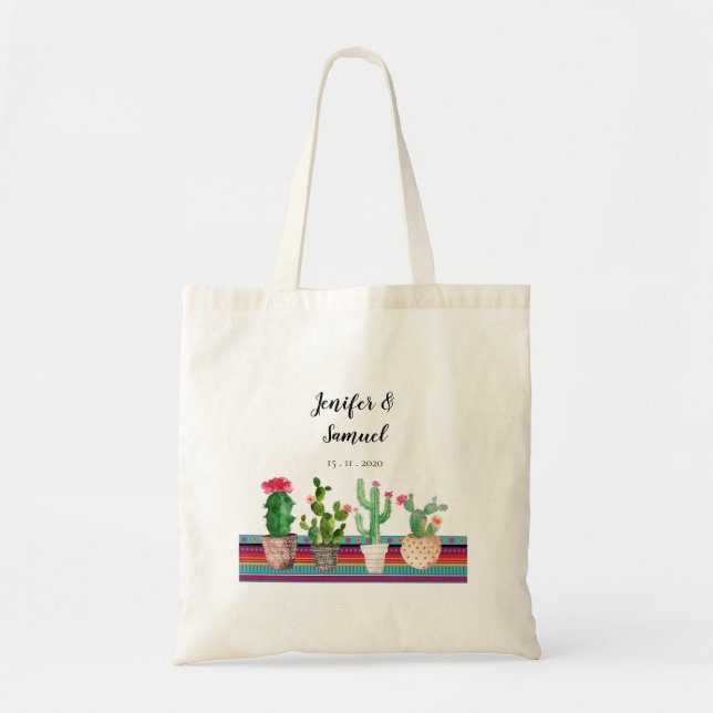 Sac fourre-tout floral personnalisé Cactus (Devant)