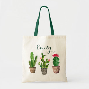 Sac fourre-tout floral personnalisé Cactus